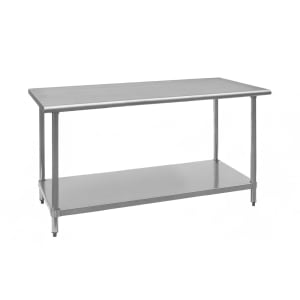 203-ROYWT3072 72" 18 ga Work Table w/ Undershelf & 430 Series Stainless Flat Top