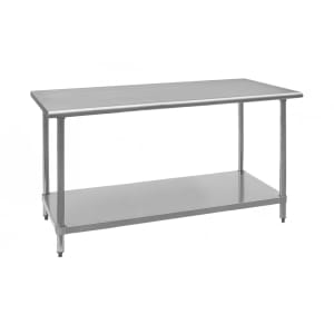 203-ROYWT2472 72" 18 ga Work Table w/ Undershelf & 430 Series Stainless Flat Top