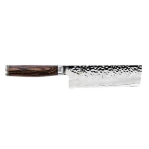 194-TDM0742 Nakiri Knife, 5 1/2", Straight Blade, Edge & Spine, Hammered Blade