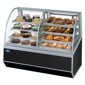 204-SN773SCBLK 77" Full Service Bakery Case w/ Curved Glass - (4) Levels, 120v