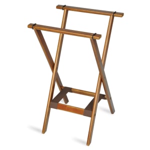 202-1170BS01 Deluxe Tray Stand w/ Bottom Brown Strap, Wooden