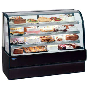 204-CGR7748BLK 77" Full Service Bakery Case w/ Curved Glass - (4) Levels, 120v
