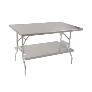 203-ROYWTFS2472 72" 18 ga Folding Work Table w/ Undershelf & 430 Series Stainless Flat T...