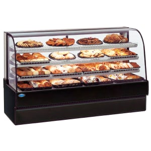 204-CGD7748BLK 77" Full Service Bakery Case w/ Curved Glass - (4) Levels, 120v