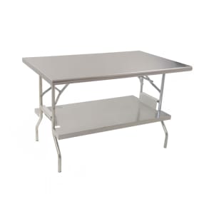 203-ROYWTFS3072 72" 18 ga Folding Work Table w/ Undershelf & 430 Series Stainless Flat T...