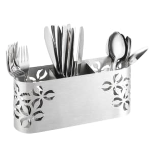209-SM263 3 Compartment Flatware Holder - 11 13/16" x 3 1/4", Stainless