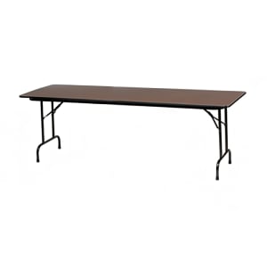 203-CORBT3096 96" Rectangular Folding Banquet Table w/ Walnut Melamine Top, 29"H