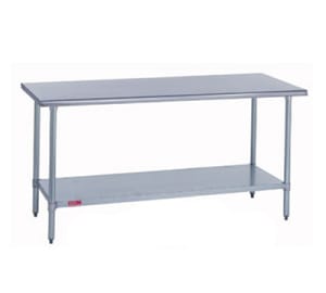 212-314S3072 72" 14 ga Work Table w/ Undershelf & 300 Series Stainless Flat Top