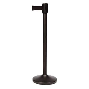 202-5500BKBLK 39" Portable Crowd Control Stanchion, Black Stainless