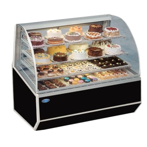 204-SNR59SCBLK 59" Full Service Bakery Case w/ Curved Glass - (4) Levels, 120v