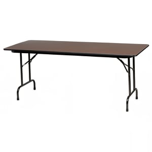 203-CORBT3072 72" Rectangular Folding Banquet Table w/ Walnut Melamine Top, 29"H