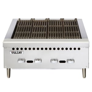 207-VCRB25NG 25 3/8" Charbroiler, Countertop w/ 4 Cast Iron Burners, Convertible