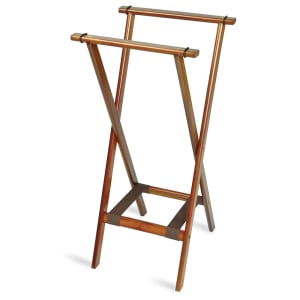 202-1178BSO1 Wooden Tray Stand w/ Bottom Brown Strap, Extra Tall