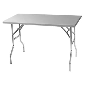 203-ROYWTF2460 60" 18 ga Folding Work Table w/ Open Base & 430 Series Stainless Flat Top