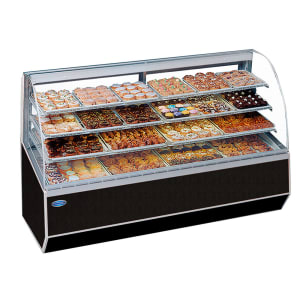 204-SN59BLK 59" Full Service Bakery Case w/ Curved Glass - (4) Levels, 120v