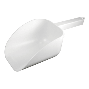 214-CR838W 32 oz Scoop - Flat Bowl with Hook Handle, White