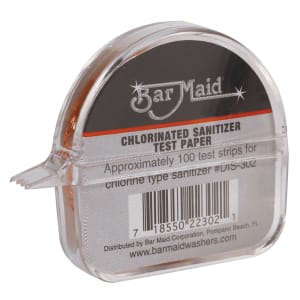 214-DIS302 Sanitizer Test Strips Dispenser, Chlorinated Strips, 100 Strips per Dispenser