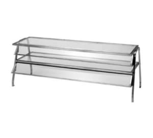 212-985 Double Deck Glass Display Shelf w/ Breath Guards, 72 3/8"W x 16"D x 20"H