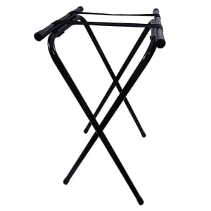229-24BK Tray Stand w/ Black Powder Coated Metal, Double Bar