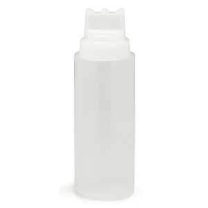 229-3263C3 32 oz Wide Mouth Squeeze Dispenser w/ Three Tip Top, Natural