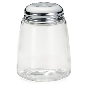 229-261 8 oz Cheese Shaker w/ Modern Glass, Chrome Plated Perforated Top