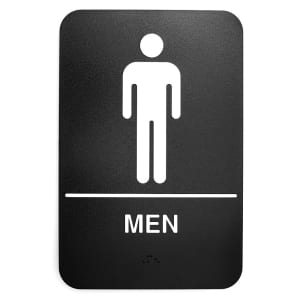 229-695635 6" x 9" Sign, Men Symbol, White on Black