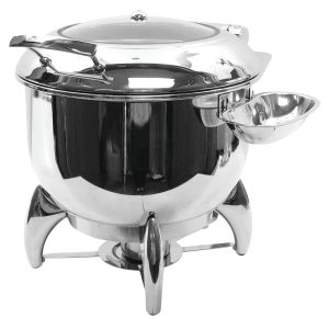 229-CW40178 11 qt Soup Chafer w/ Hinged Lid & Chafing Fuel Heat