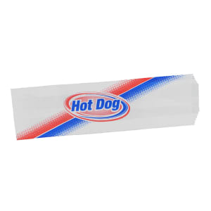 231-5446 12" King Size Disposable Hot Dog Bags, Dry Wax, 1,000/Case