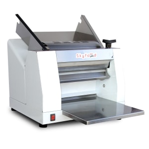 Somerset CDR-300 Stainless Steel Manual Countertop Dough Sheeter with 3.5  x 15 Synthetic Rollers - 115V, 1/2 HP
