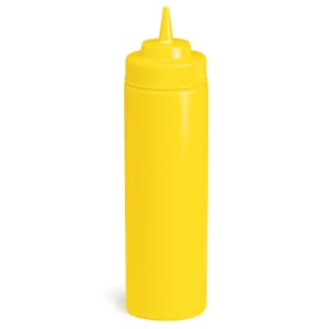 229-12463M Wide Mouth Squeeze Dispenser, 24 oz, Polyethylene, Yellow Cap