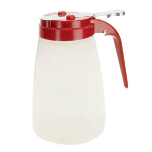 229-PP10RE 10 oz Cylindrical Dripcut Server - Polypropylene, Red ABS Top