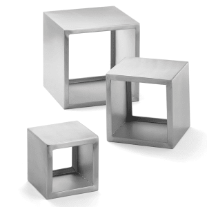 229-RS3 Square Brushed Stainless Steel Riser Set, 3 Piece, 5 & 7 & 9" Squares