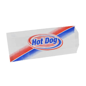 231-5441 Disposable Hot Dog Sandwich Bags for Large Hot Dogs, Dry Wax, 1,000/Case