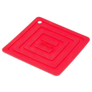 261-AS6S41 Square Silicone Potholder, Heat Resistant to 250°F, 5 7/8 x 5 7/8", Red