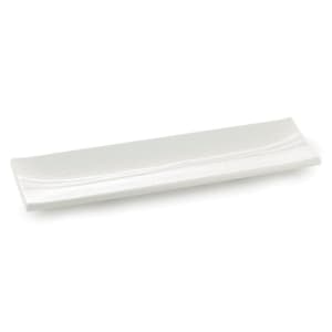 229-M186 17 3/4" x 5 1/2" Rectangular Frostone Platter -  Melamine, White