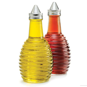 229-BH3 6 oz Cruet w/ Stainless Steel Top - Glass, Clear