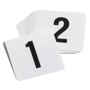 229-TN100 Tabletop Number Cards - #1 100, 4" x 4", White/Black