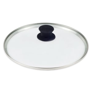 261-GL10 10 7/16" Round Tempered Glass Lid w/ Silicone Knob