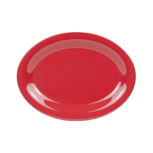 284-OP120CR 12" x 9" Oval Diamond Harvest Platter - Melamine, Cranberry