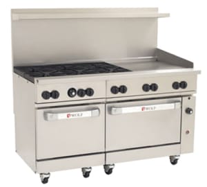 290-C60SS6B24GTNG 60" 6 Burner Gas Range w/ Griddle & (2) Standard Ovens, Natural Gas