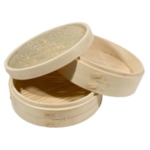 296-34212 Bamboo Steamer Set, Includes 2 Steamers, 1 Cover, 12 in