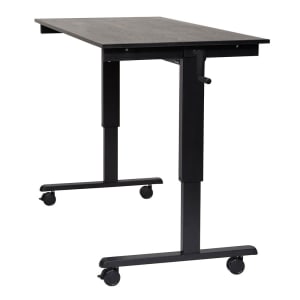 304-STANDCF60BKBO 60" Adjustable Standing Desk - Black Frame, Black Oak Tabletop