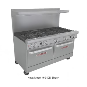 348-4601DD7RLP 60" 8 Burner Gas Range w/ Griddle & (2) Standard Ovens, Liquid Propane