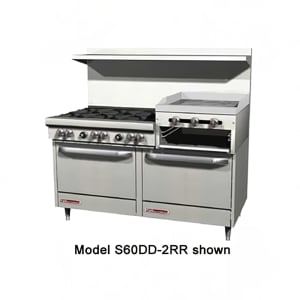 348-4606DD2RRNG 60" 5 Burner Gas Range w/ Griddle/Broiler & (2) Standard Ovens, Natural...