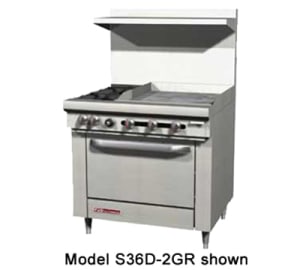 348-S36A3GNG 36" Gas Range w/ Full Griddle & Convection Oven, Natural Gas
