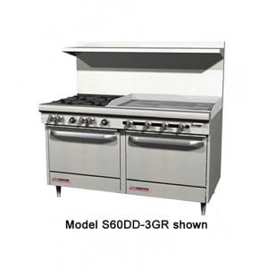 348-S60AD4TNG 60" 2 Burner Gas Range w/ Griddle & (1) Standard & (1) Convection Oven...