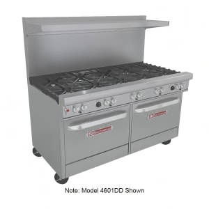 348-4601DD7LLP 60" 8 Burner Gas Range w/ Griddle & (2) Standard Ovens, Liquid Propane