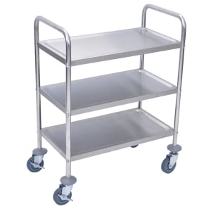 304-L100S3 3 Level Stainless Utility Cart w/ Raised Ledges