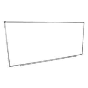304-WB9640W 96" x 40" Painted Steel Magnetic White Board w/ Aluminum Frame & Tray
