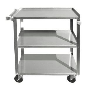 370-BC2415SS 27"L Metal Bus Cart w/ (3) Levels, Shelves, Stainless